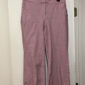 J. Crew Red and White Checkered Trousers